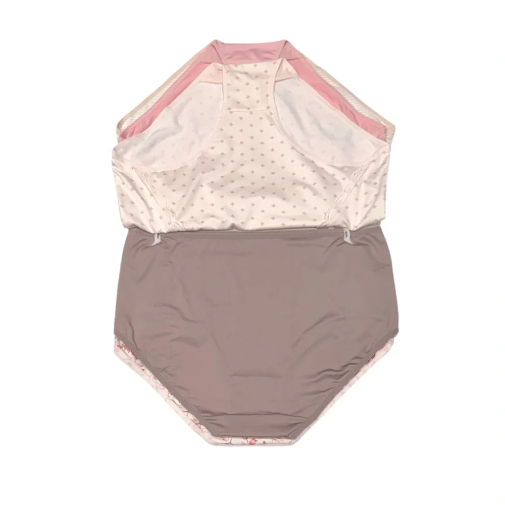 LAURA ASHLEY 5 Pack Floral Stripes Soft Comfy Stretch Briefs Panties NWT 1X - Picture 9 of 14